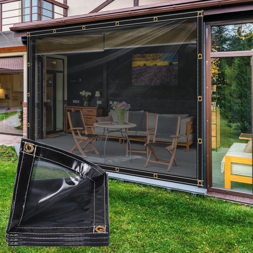 Weatherproof PVC Tarpaulin With Eyelets, UV Protection, Transparent Patio Cover For Plants