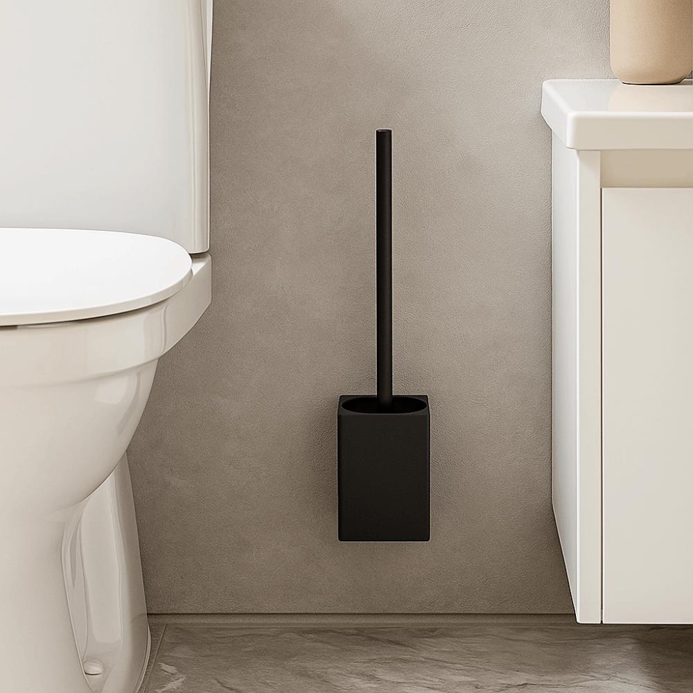 Metal Shell Toilet Brush Set Wall-Mounted Bathroom Cleaning Brush Bathroom
