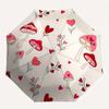 1pc Mushroom Hearts Automatic Open/close, All-Season Portable Folding Umbrella, Travel, Everyday, Formal Events094