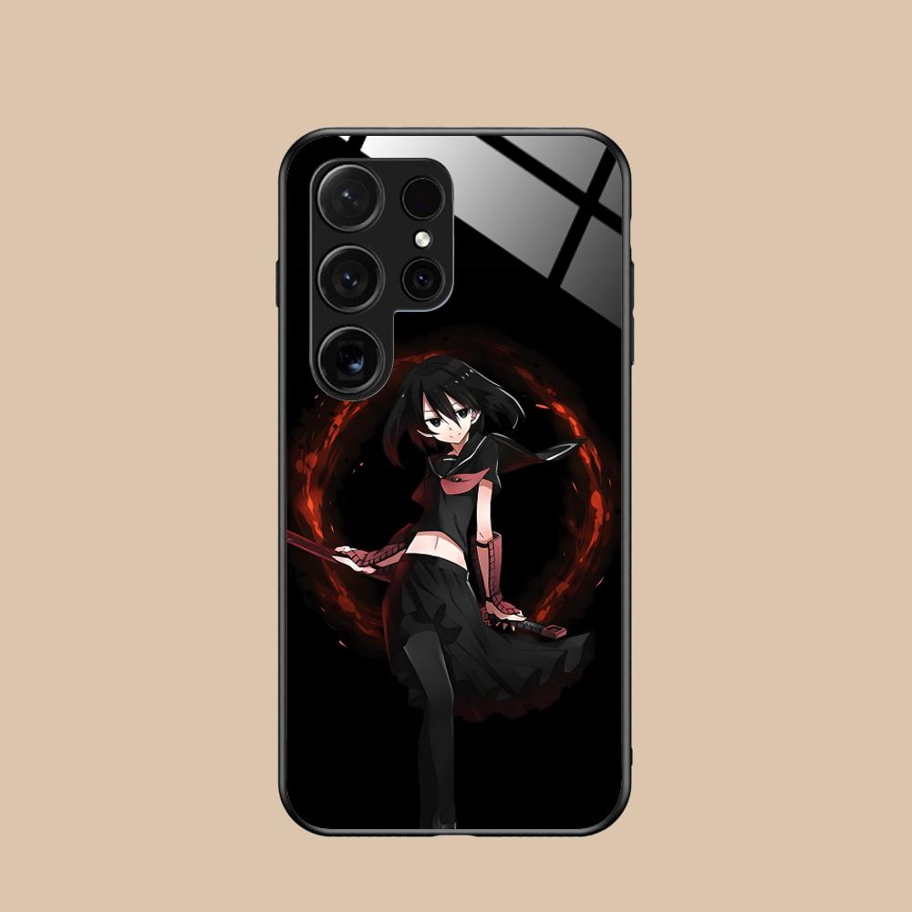 Стеклянный чехол для мобильного телефона Akame Kurome для Samsung Galaxy A56 55 54 53 52 51 36 35 34 23 16 15 5G Цветная обложка
