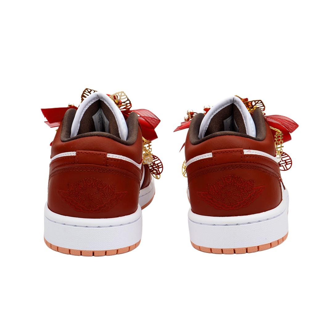 Jordan Air Jordan 1 Blooming Flowers And Full Moon Height Increasing Low top Vintage Basketball Shoes Unisex Red DC0774-182(Team900-)