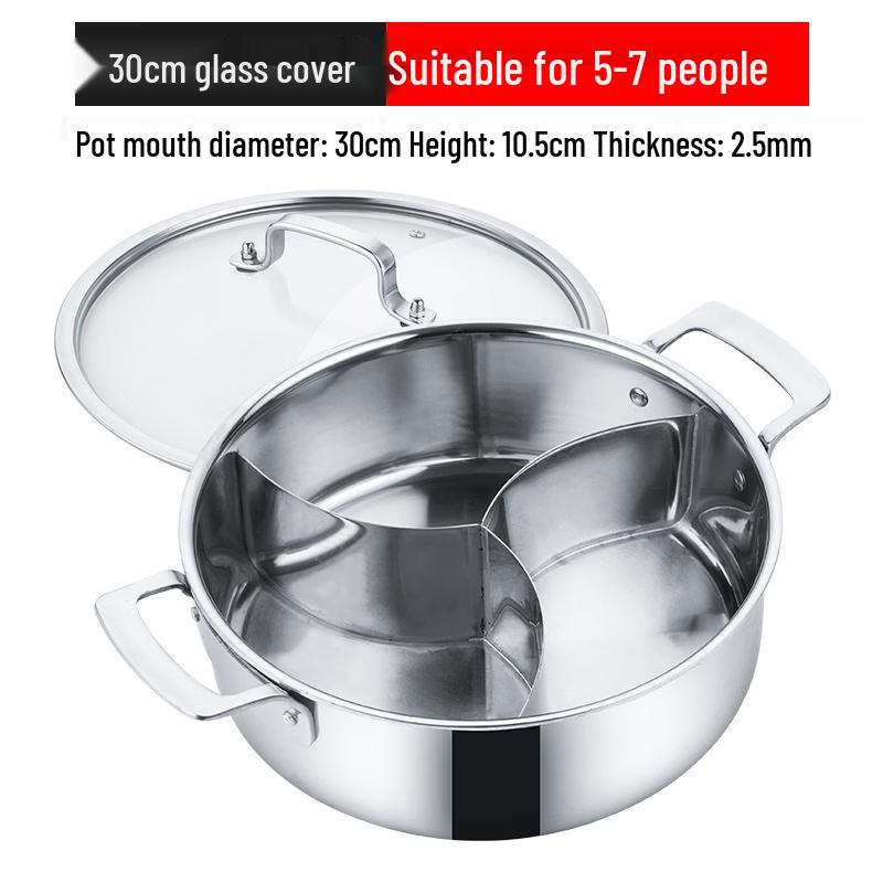 Xiangdong Stainless Steel 3-Compartment Divided Hot Pot