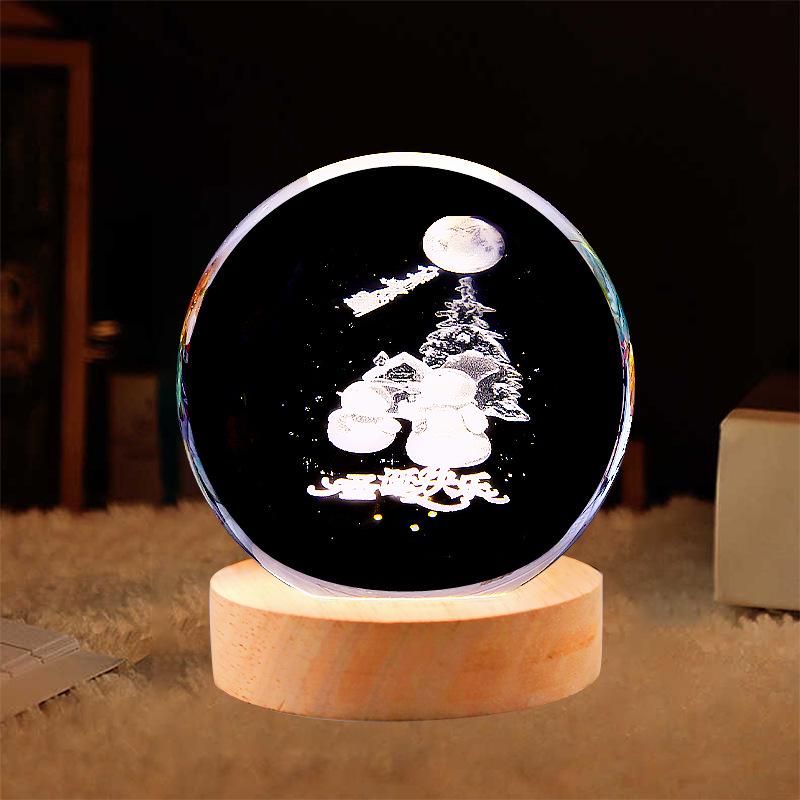 Crystal Ball Night Light: Starry Sky Projector with Deer Design, Creative and Unique Gift.