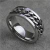 Titanium Gift Rotatable Classic Wedding Chain Ring Stainless Steel Women and Men Finger Ring