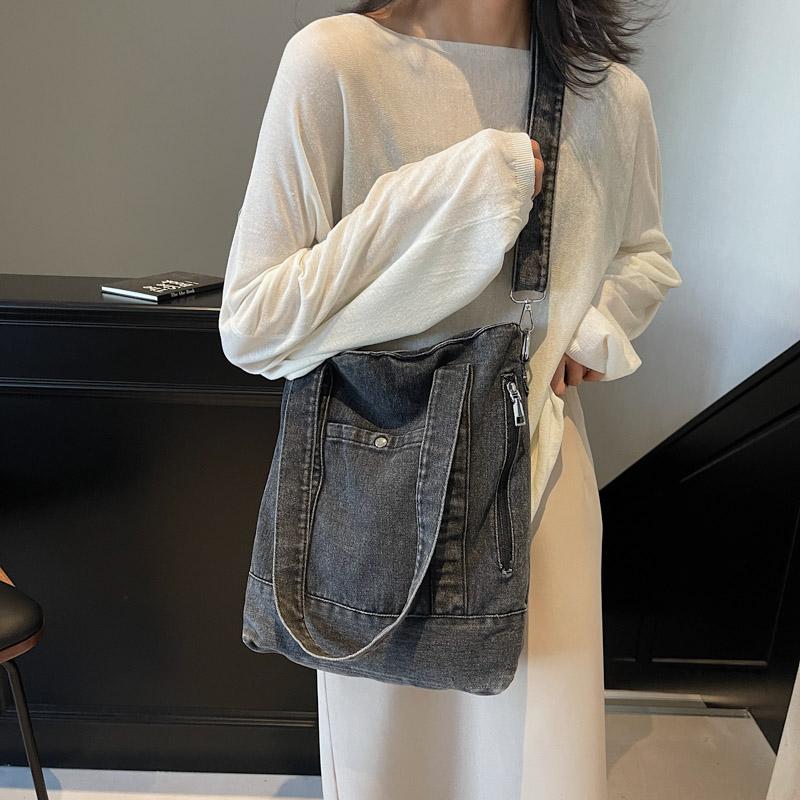 Сумка-тоут из денима, женская сумка на плечо, винтажная сумка