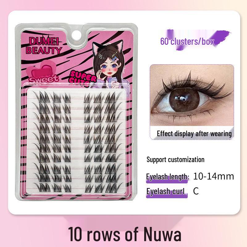 10-Row Autumn Leaf & Sunflower Faux Eyelashes - Flat, Glue-Free