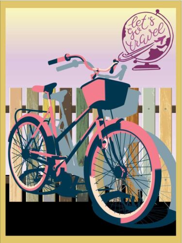 Metal plaque vintage retro style Lets Go Travel Bicycle Classic tin door signAluminum