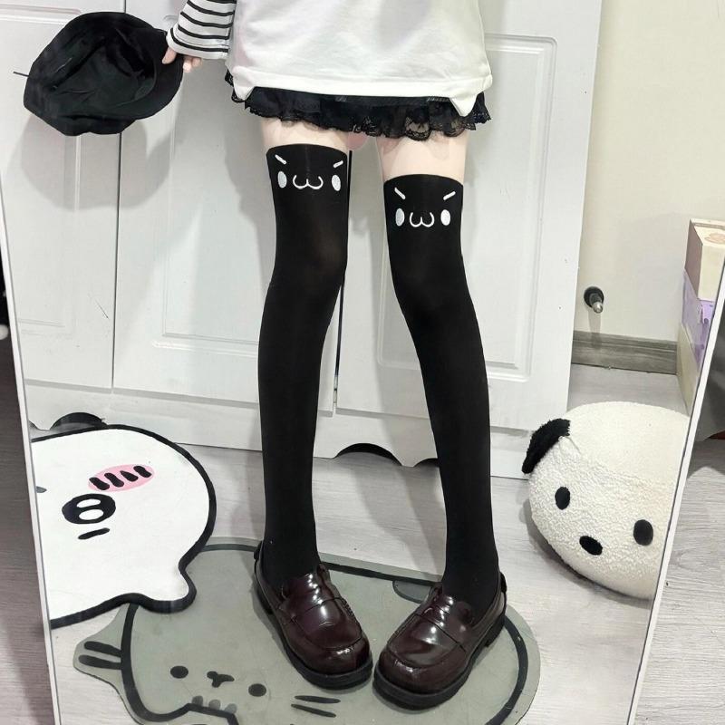 Printed Cartoon Stockings Women Y2k Girls Knee High Socks Thigh High Stockings JK Lolita Kawaii Thigh High Socks Women Stockings
