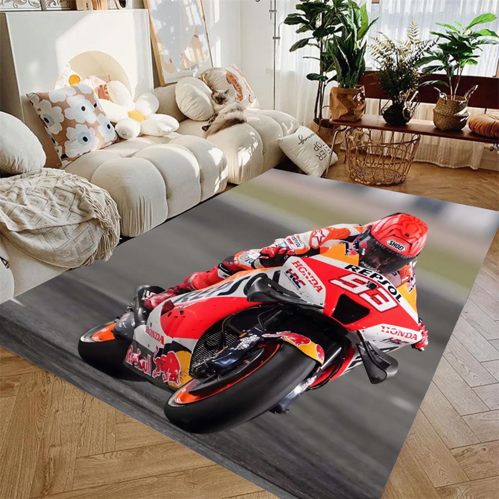 1pc Oversized Carpet Racing motorcycle Print Bedroom Decor Kid Nonslip Parlor Floor Mat Surface Comfortable Carpet Birthday Gift