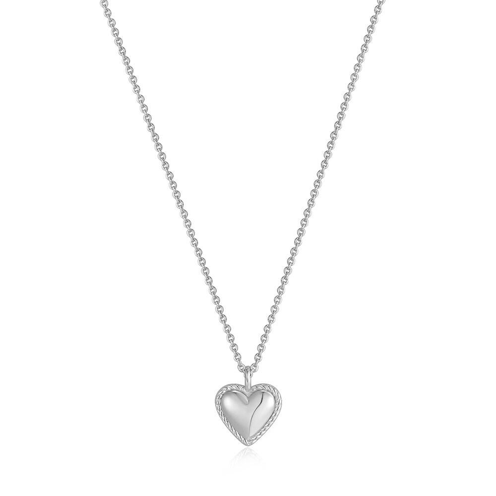 Rope Bezel Heart 925 Silver Necklace N036-02H