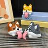 Sound-producing Dog Figure Keychain Cartoon Corgi Car Pendant Dog-Shaped Pendant  For Couples