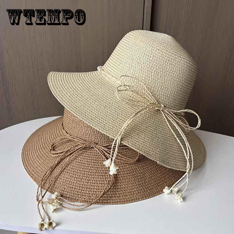 Fashion Straw Hat Women's Summer Vacation Beach Hat Outdoor Large Edge UV Protection Sun Hat