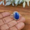 Lapis Lazuli Oval Gemstone Handmade Designer Ring, 925 Silver Ring, Statement Ring, Birthday Gift, Silver Charm Jewelry, Valentine Gift