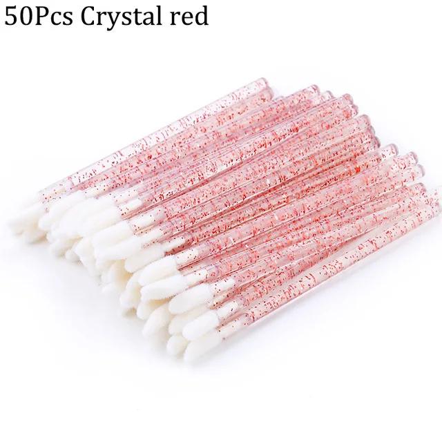 50 шт./набор одноразовых кистей для губ Crystal Mini Lipstick Brush Stick Portable Beauty Tool Multifu High Quality Brushs