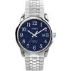 Timex Men's EasyReader Watch, Silver Tone/Silver Tone/Blue/38mm. 38mm, Easy-to-read Watch.