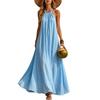 Womens Halter Neck Maxi Dress Loose Flowy Beach Bohemian Vacation