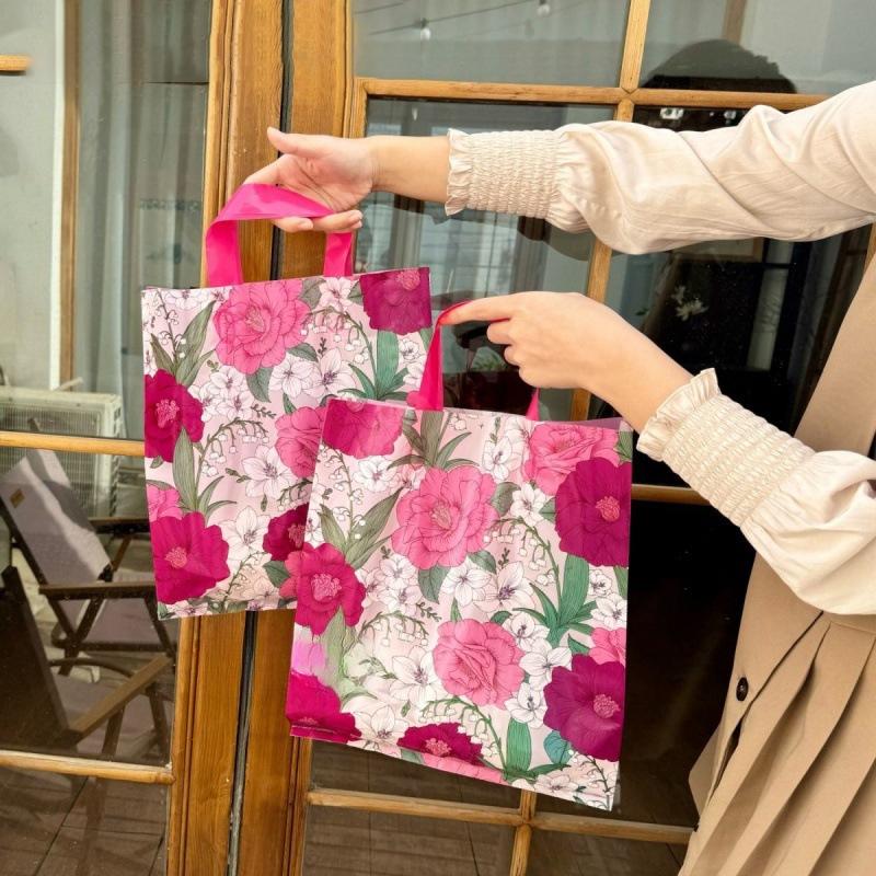 5шт пластиковая подарочная упаковка сумки сумки для покупок на День матери деловые принадлежности сумки с принтом камелии праздничные принадлежности