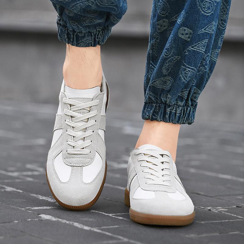 Fashion Leisure Walk Tenis Masculino Trainers Fashion Leather Men's Casual Shoes Lace Up Simple Vulcanize Shoes Outdoor Male Sneakers