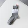 AMUSIVE Asymmetrical Striped Spring & Autumn Knee-Length Socks for Women