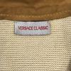 VERSACE CLASSIC Suede Leather Knit Single Riders Jacket Men M Camel(USED)
