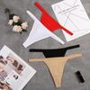 Women Cotton Thin Belt Thong Low Waist Sexy Panties Bikini Cotton Solid Color Women Underwear