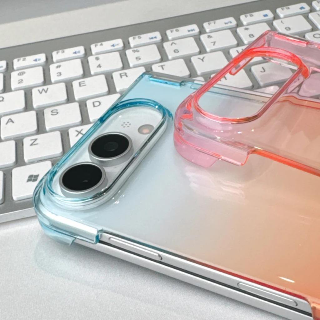 Translucent Color Gradient Hard PC Hinge Protection Phone Case for For Apple iPhone Ultra 18 Fold Shockproof Protective Cover