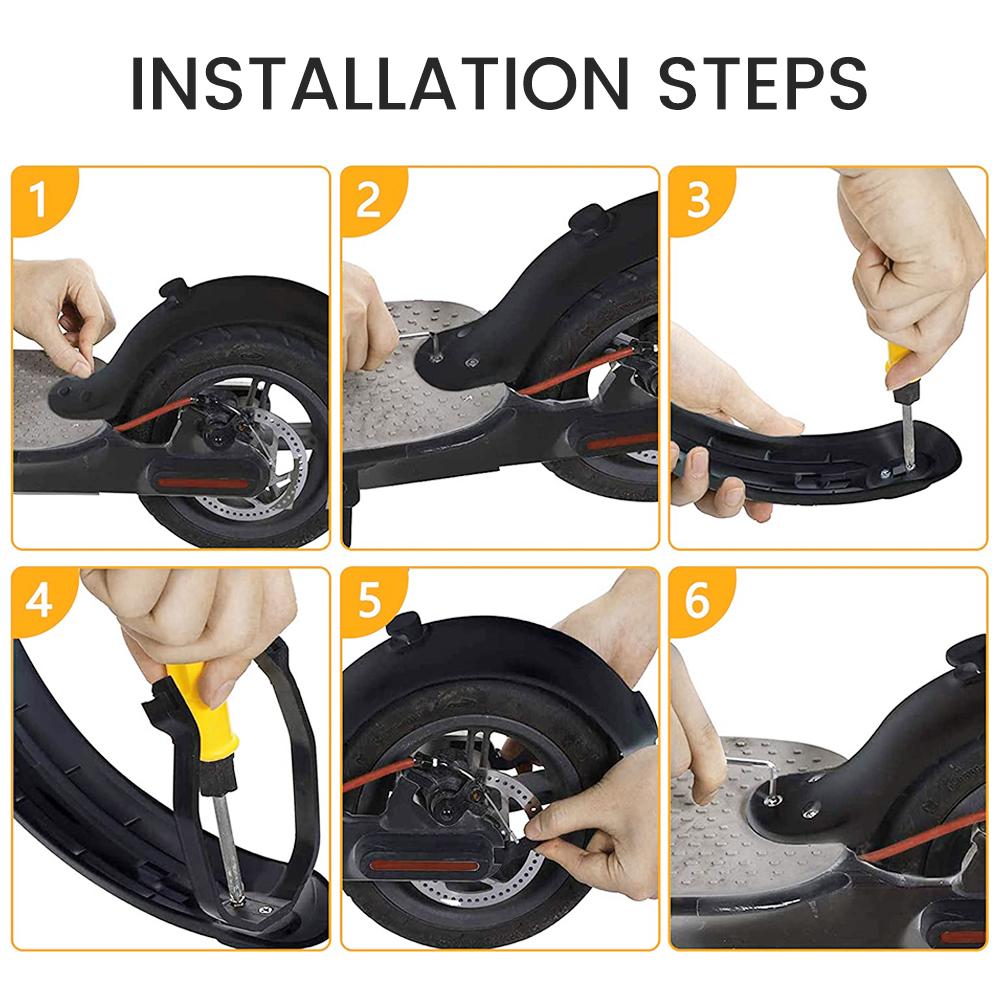 Комплект заднего крыла для скутера с кронштейном заднего брызговика и стоп-сигналом. Сменные аксессуары для скутера. Подходит для скутера M365/M365 Pro.