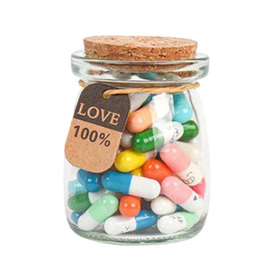 Стеклянная бутылка с капсулами. Капсулы с любовными записками своими руками в бутылке. Набор капсул с секретным посланием. Подарок на день рождения ко Дню святого Валентина.