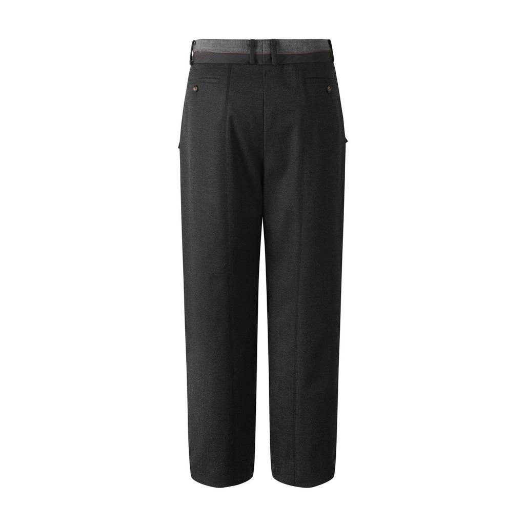 RECODE Raw Edged Tape Detail Wool Pants_Rkpaw23609Gyx