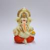 India Resin Lord Ganesha Idol for Car Dashboard, Home, Office | Ganpati Statue for Mandir Decor | Handcrafted Ganesh Murti (Red & Ivory