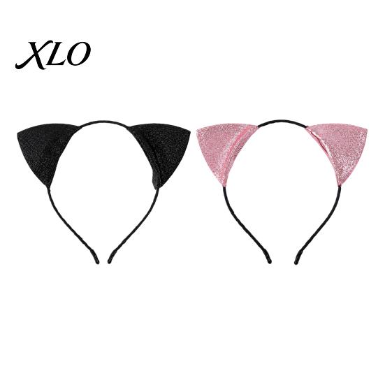 Cute Animal Ear Headpiece Furry Cat Ears Headband for Women, Glitter Hair Cosplay Costume Props Accessory Halloween Party And Masquerade Events