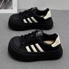 Shell Toe Black Board Shoes Women's Spring New Thick Bottom Leisure Sports Big Head Cute Mary Jane Shoes Good-looking