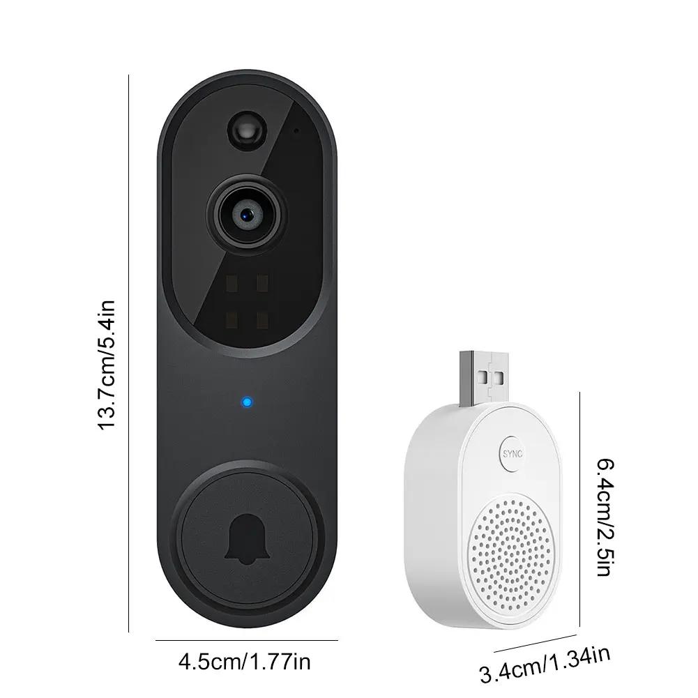 1080P Video Doorbell Camera 2-Way Audio Wireless Doorbell WIFI HD Camera Motion Detection for Home Security Outdoor Door Bell