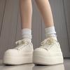 Sports Little White Shoes Women's Spring New Thick-soled Ugly Cute Big Head Bread Shoes Small Height Increase Casual Board Shoes