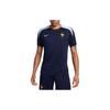 France National Team Euro Cup Football Training Series Color Block Printed Round Neck Short Sleeve Football Shirt Men Tops Navy-Blue FJ2921-498