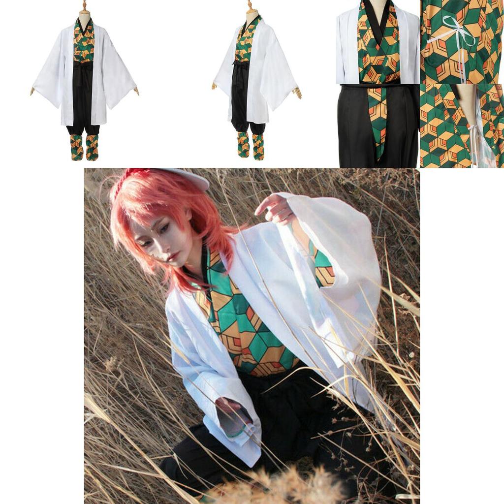 Элегантный костюм для косплея Demon Slayer Kimetsu No Yaiba Сабито Высококачественный полный комплект для вечеринок