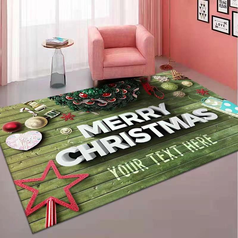 Водопоглощающий износостойкий рождественский коврик для двери, коврик для ванной комнаты, нескользящий рождественский декор