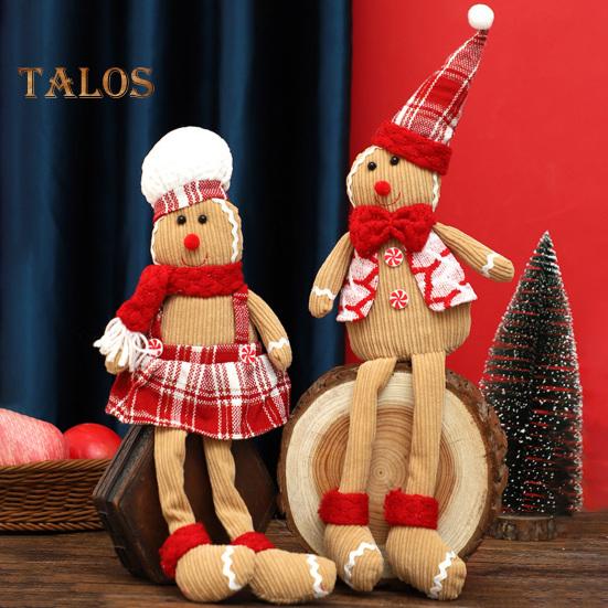 Пряничный человечек, кукла с длинными ногами, рождественская мягкая плюшевая игрушка, милая кухонная пряничная фигурка для мужчин и женщин, украшение на рождественскую елку