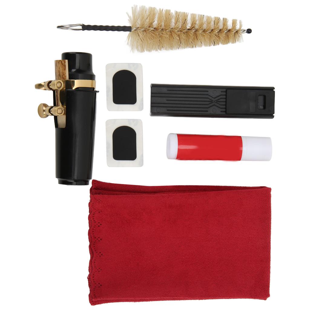 Набор мундштука для саксофона сопрано, набор для чистки, щетка, лигатура, пробковая смазка для обслуживания