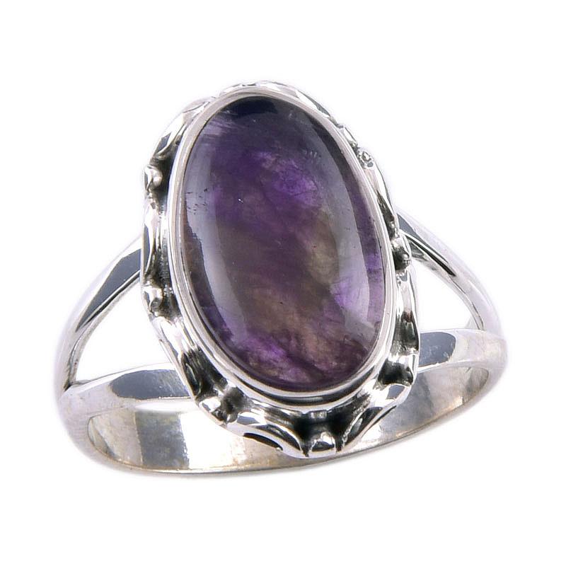 Ювелирное кольцо из чистого серебра 925 пробы с натуральным какоксенитом, размер 6 l0G72