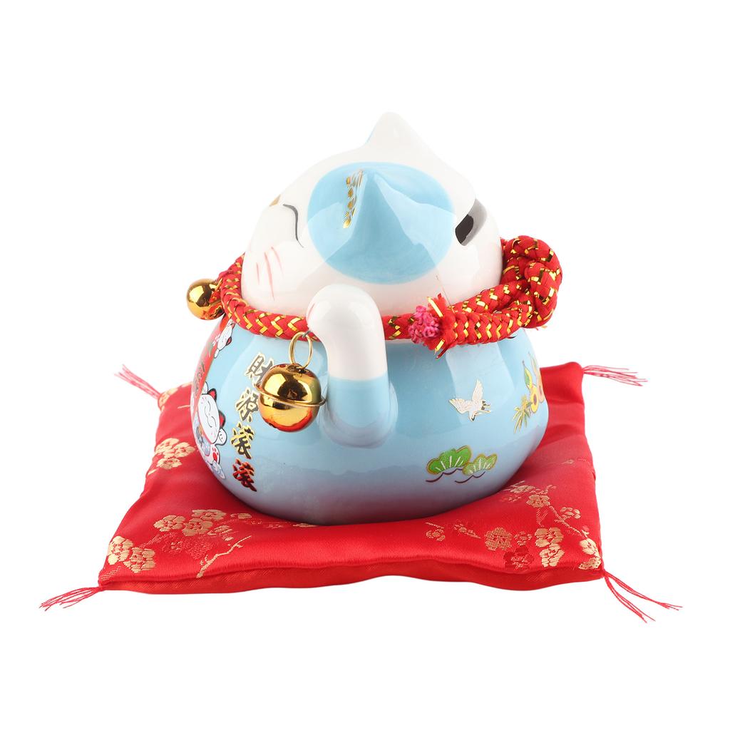 Lucky Cat Coin Bank 4.5in Exquisite Cute Bring Luck Good   Ceramic Fortune Cat Saving Pot Desk Decoration