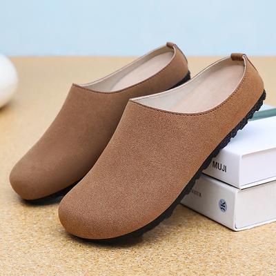 Тапочки женские осенние новые туфли на одной педали повседневные оптом неглубокие ленивые туфли мягкая подошва не устают туфли для мамы