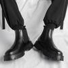 Высококачественные оригинальные дизайнерские кожаные ботинки без застежек в стиле панк на толстой подошве, мужские черные модные деловые туфли-челси для вечеринок