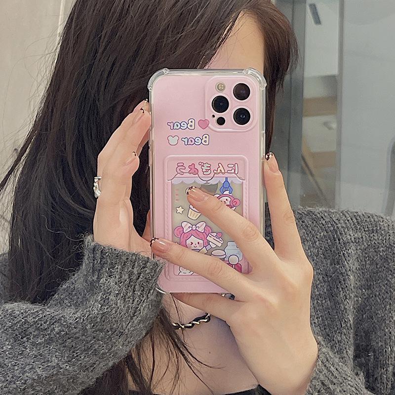 Прозрачный чехол-держатель для карт Zhitai для iPhone 14/15/16 и XS, XR, 6, 7, 8