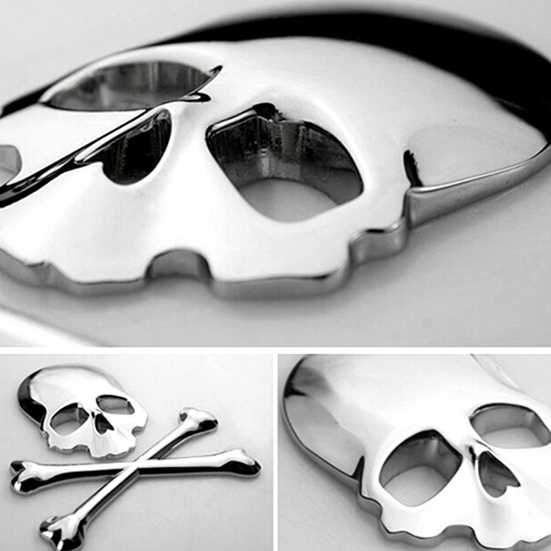 3D металлический череп скелет с перекрещенными костями наклейка на автомобиль мотоцикл грузовик этикетка эмблема значок автомобильный стиль украшения аксессуары