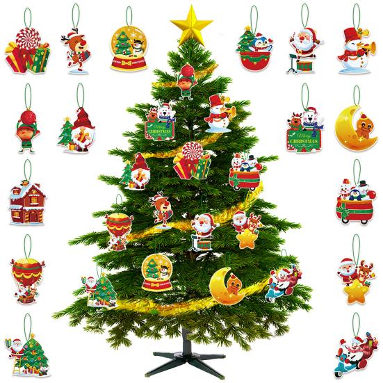 16Pcs Christmas Tree Hangers Xmas Style Easy To Hang Create Atmosphere Festive Santa Claus Decorations Pendant