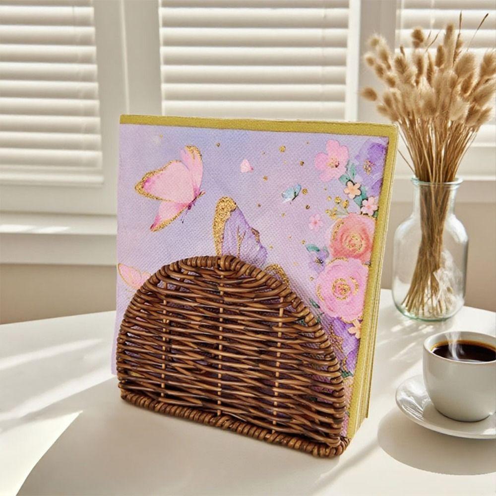 Rustic Style Vertical Napkin Dispenser Creative Paper Towel Container Dining Tables