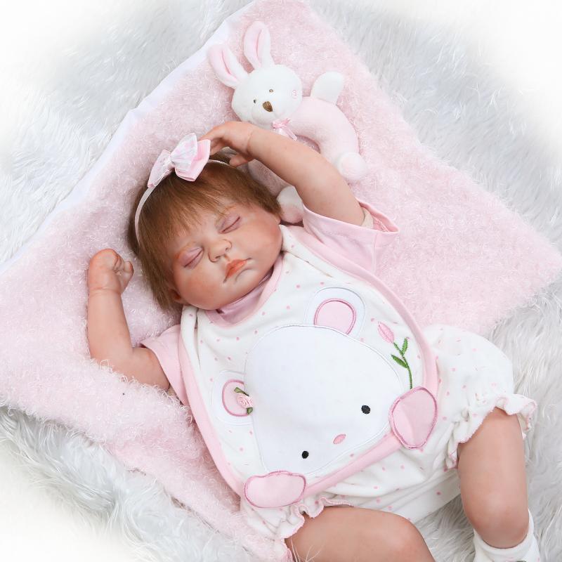 Кукла Reborn Pinky Reborn 20 дюймов 50 см, спящая девочка в полном силиконовом корпусе, детская игрушка в подарок