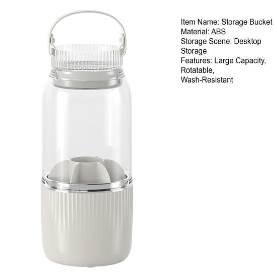 Makeup Brush Storage Bucket Rotatable Design Easy To Clean Dust-Proof Large Capacity Makeup Brush Stand