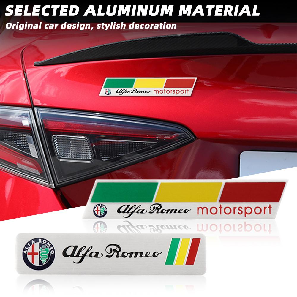 Car Stickers For Alfa Romeo 3D Metal Car Decor Emblem Fender Sticker Rear Trunk Badge Decal For Alfa Romeo Giulia Stelvio Giulie